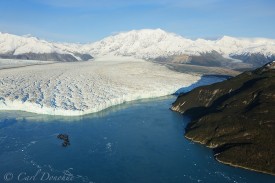 Hubbard Glacier and Gilbert Point, St. Elias Mountains, Wrangell-St. Elias National Park and Preserve, Alaska.