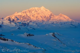 Mount Saint Elias at last light, aerial photo, Wrangell-St. Elias National Park and Preserve, Alaska.