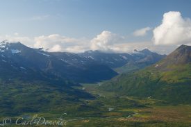Little Bremner River and Tebay Lakes valley, near Tebay Lakes, Wrangell-St. Elias National Park, Alaska.