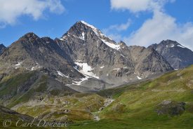 Rugged mountain peaks in the Upper Klu valley, Chugach Mountains Wrangell-St. Elias National Park, Alaska